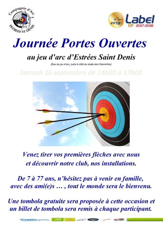 Journée Porte Ouverte  Compagnie d'arc d'Estrées Saint Denis